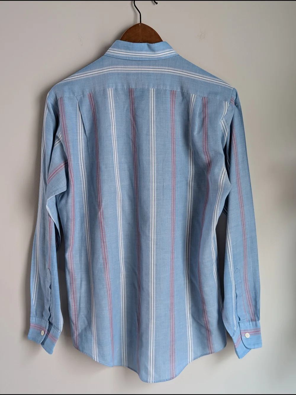 Vintage Levis Shirt Men's M Blue Striped Long Slv Button Down Western Cowboy 80s